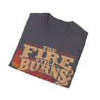 The Fire Still Burns Christian Revival Cross Crown Retro Vintage Faith Jesus T-Shirt