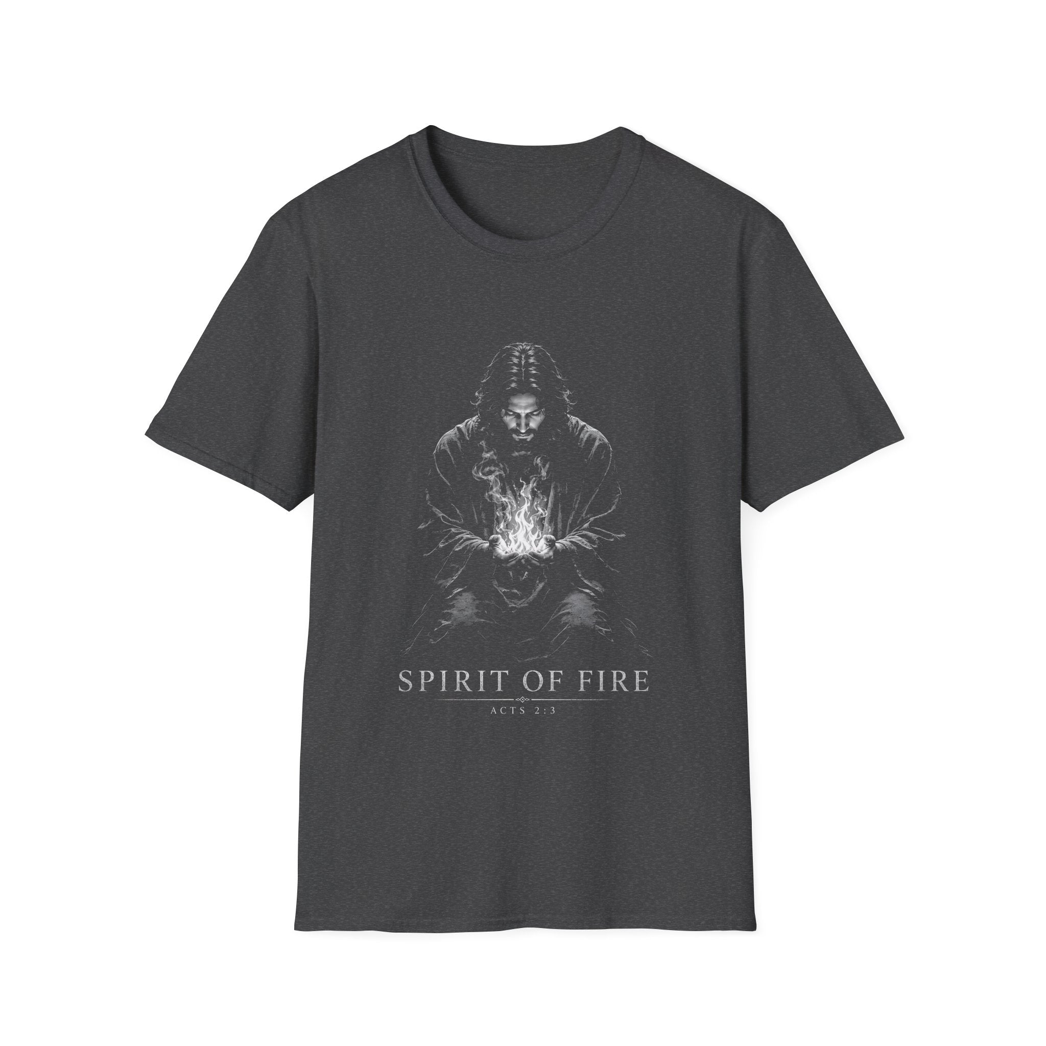 Spirit Of Fire Acts 2 3 Jesus With Holy Spirit Flame Christian Faith Artwork T-Shirt