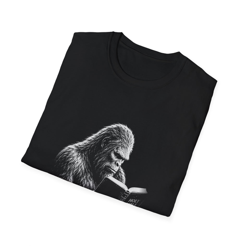 Holy Bible Reading Bigfoot Sasquatch Christian Faith Funny Religious T-Shirt