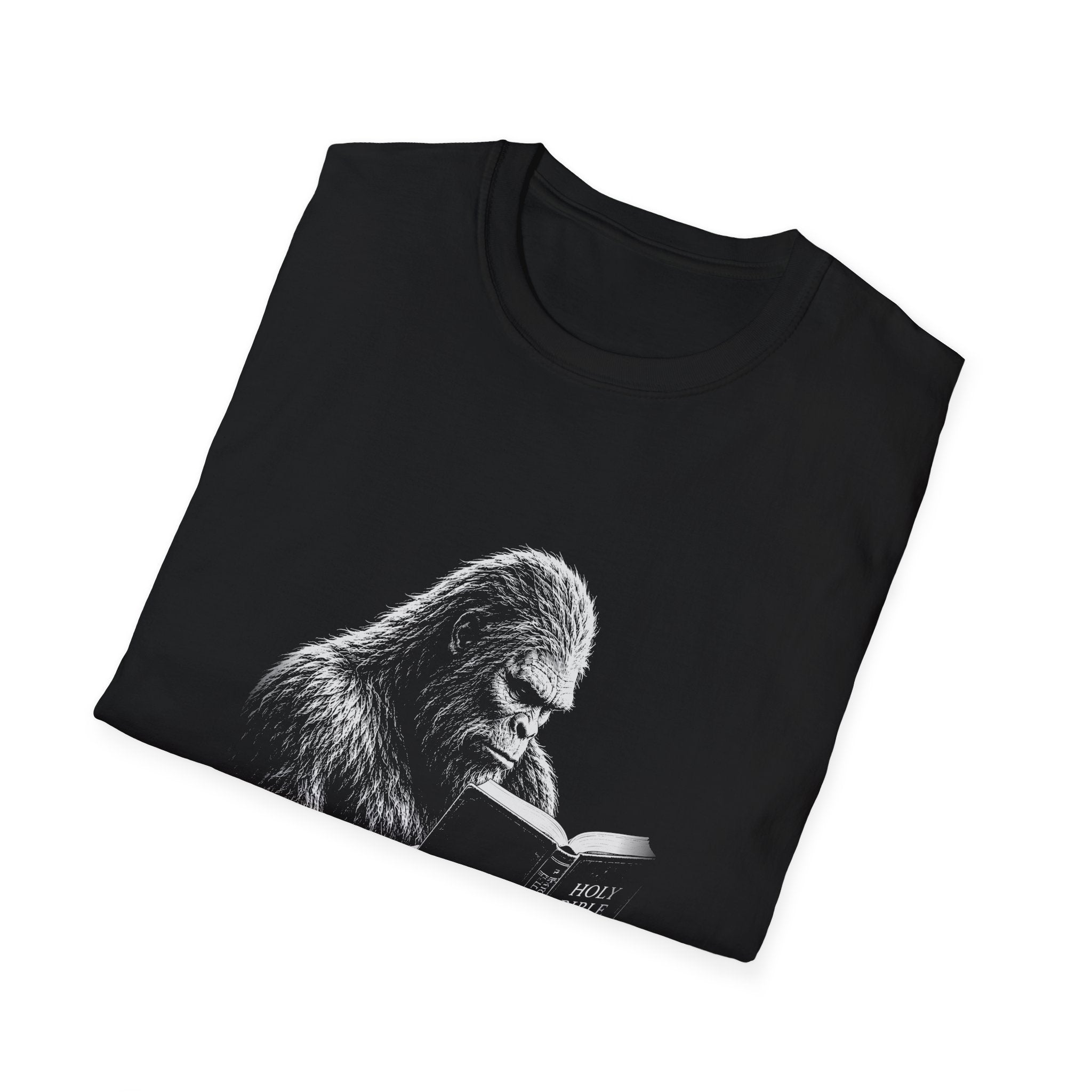 Holy Bible Reading Bigfoot Sasquatch Christian Faith Funny Religious T-Shirt