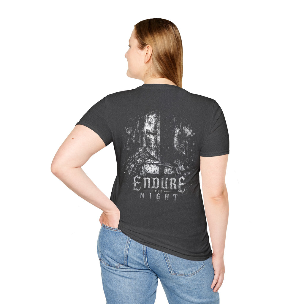 Endure The Night Medieval Knight Dark Gothic Warrior Crusader Fantasy T-Shirt