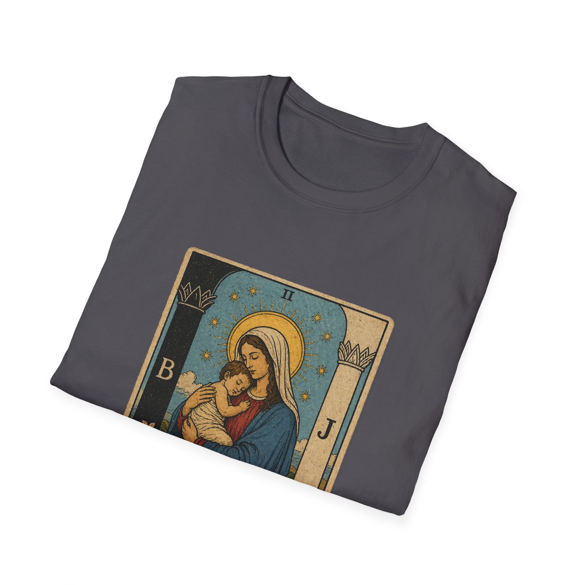 Holy mother mary vintage catholic art icon with baby jesus T-Shirt