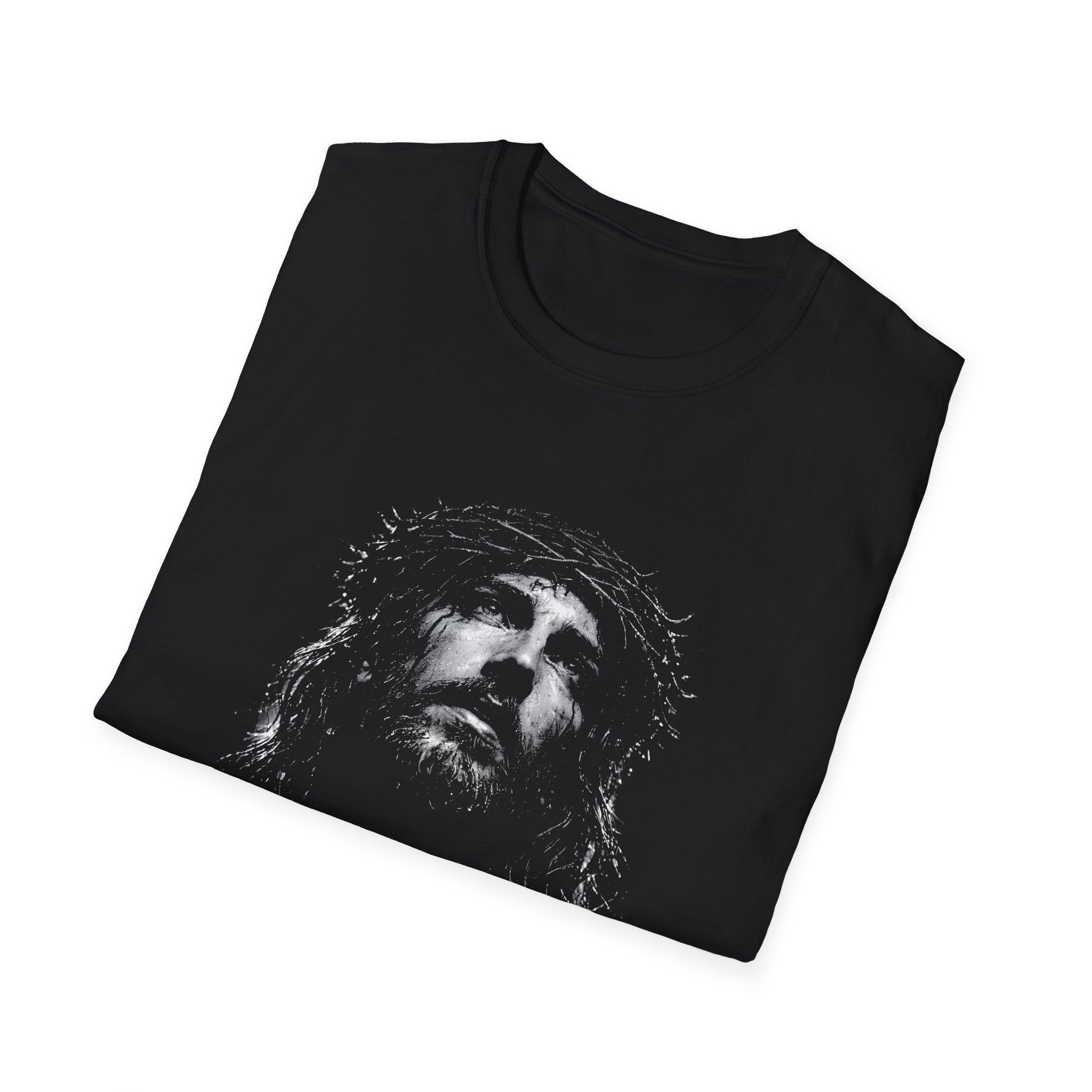Jesus crown of thorns portrait powerful christian easter crucifixion good friday faith artwork image T-Shirt