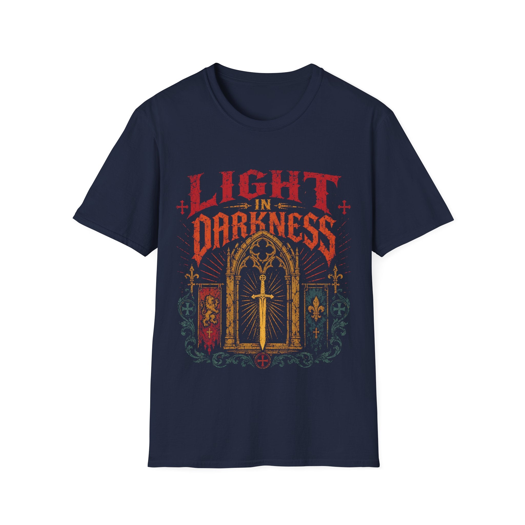 Light In Darkness Medieval Sword Faith Symbol