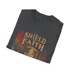 The Shield Of Faith Ephesians 6 16 Put On The Full Armor Of God Christian Warrior Cross Emblem T-Shirt