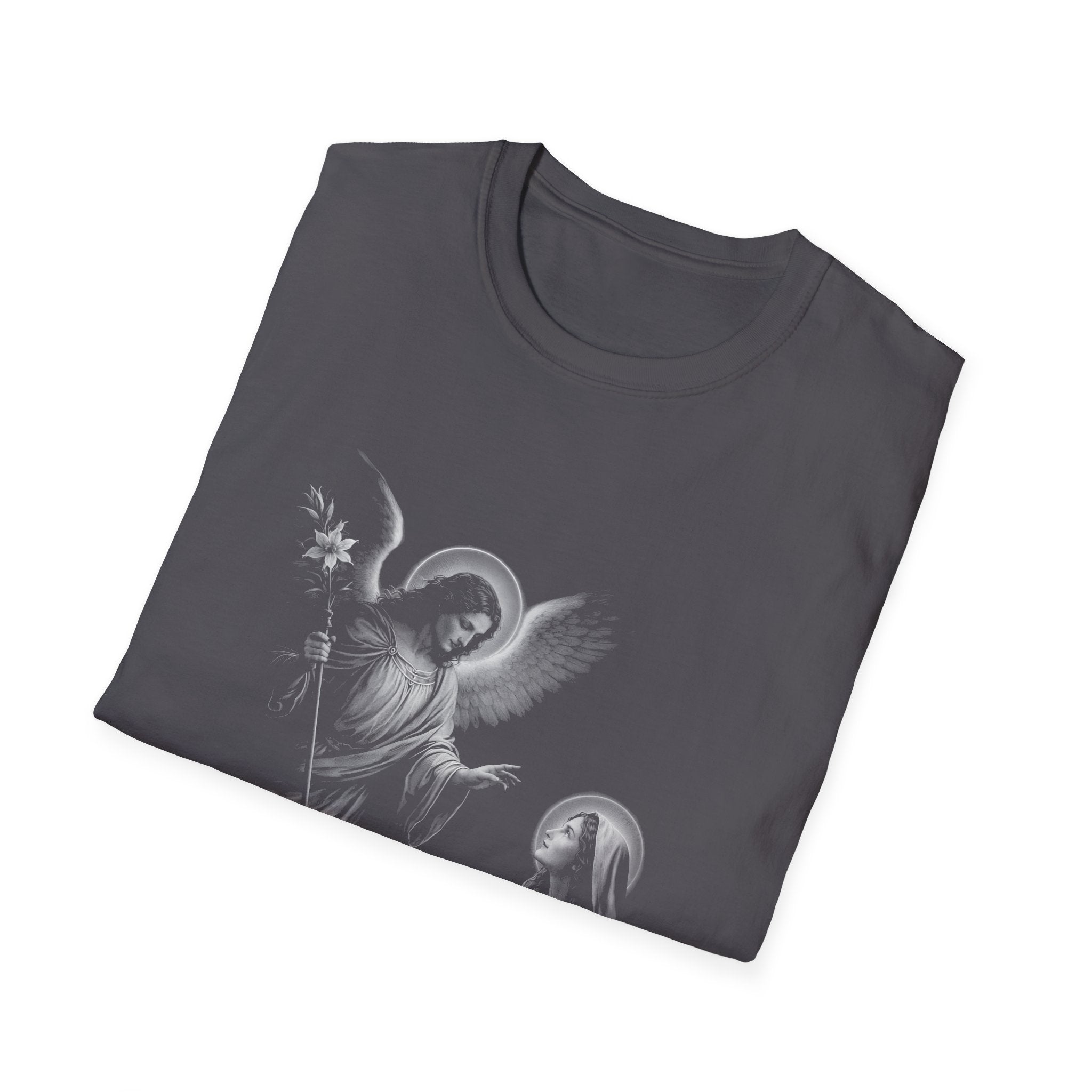Annunciation angel gabriel and virgin mary christian catholic angelic scene religious artwork for believers and marian T-Shirt