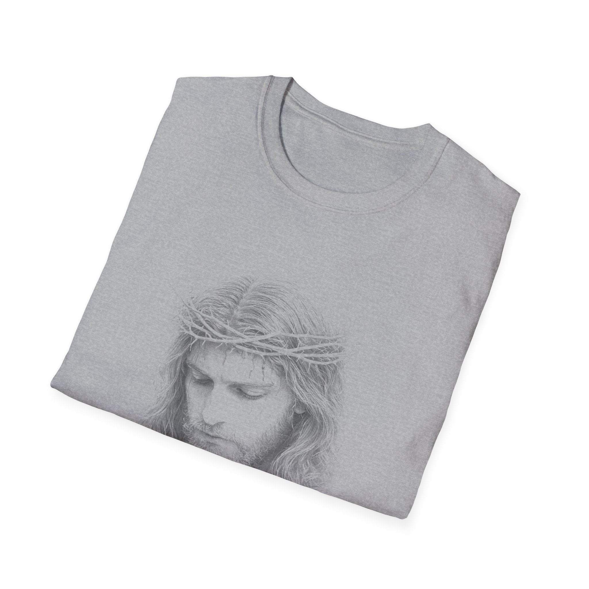 Jesus Christ Crown Of Thorns Portrait Christian Faith Lent And Easter Holy Week Religious Savior T-Shirt