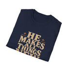 He Makes All Things New Revelation 21 5 Western Christian Cowboy Sunrise Bible Verse T-Shirt