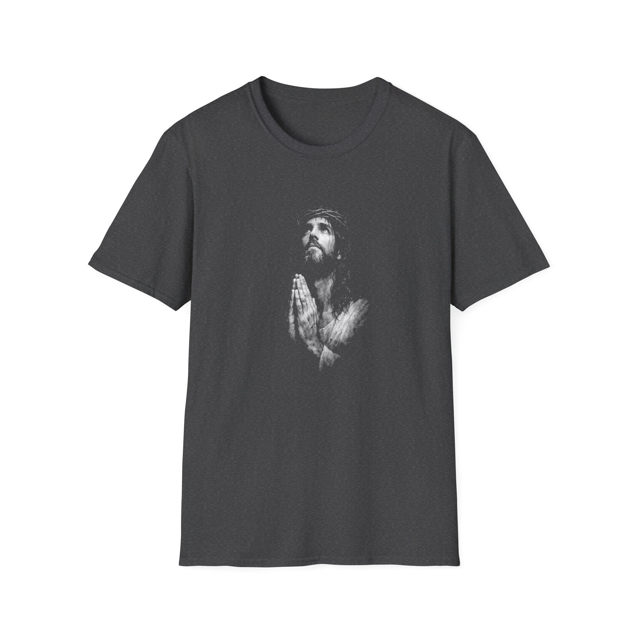 Jesus Christ Praying Crown Of Thorns Christian Faith Easter Good Friday Salvation Art T-Shirt