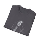mary magdalene weeping with cross dark christian gothic spiritual portrait in black and white T-Shirt