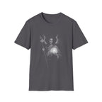Archangel guardian with moon orb and white lily spiritual angelic symbol for gothic aesthetic lovers T-Shirt