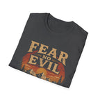 Fear No Evil Psalm 23 4 Christian Hiking Mountain Sunset Wilderness Bible Verse T-Shirt