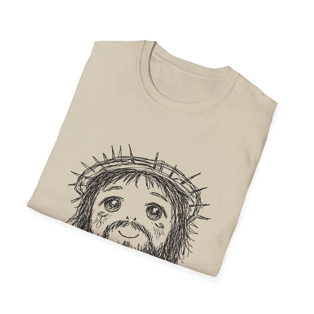 Cute jesus with crown of thorns kawaii christian faith anime style T-Shirt