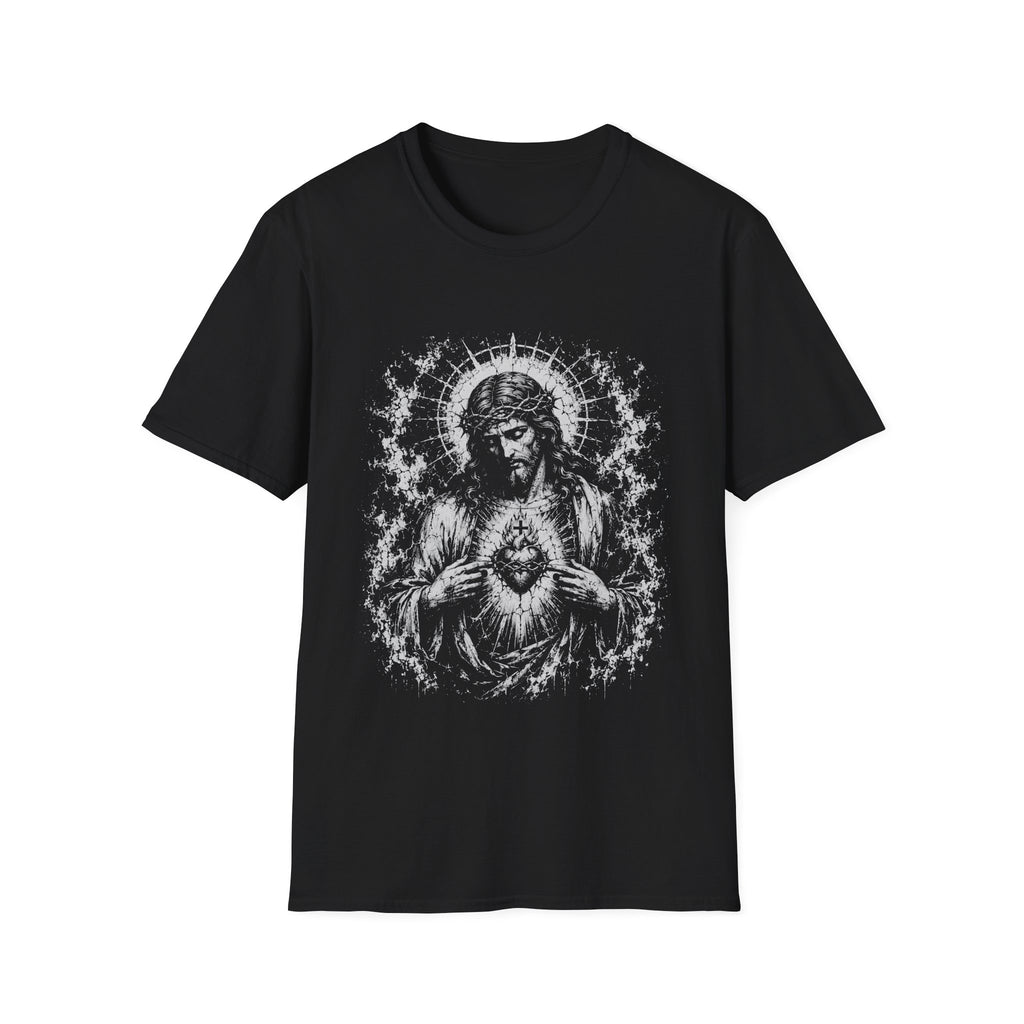 Sacred Heart Of Jesus Christ Radiant Christian Catholic Devotional Portrait T-Shirt