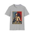 He Is Greater Than The Highs And Lows Christian David And Goliath Warrior Faith Inspirational T-Shirt
