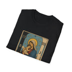Holy mother mary vintage catholic art icon with baby jesus T-Shirt