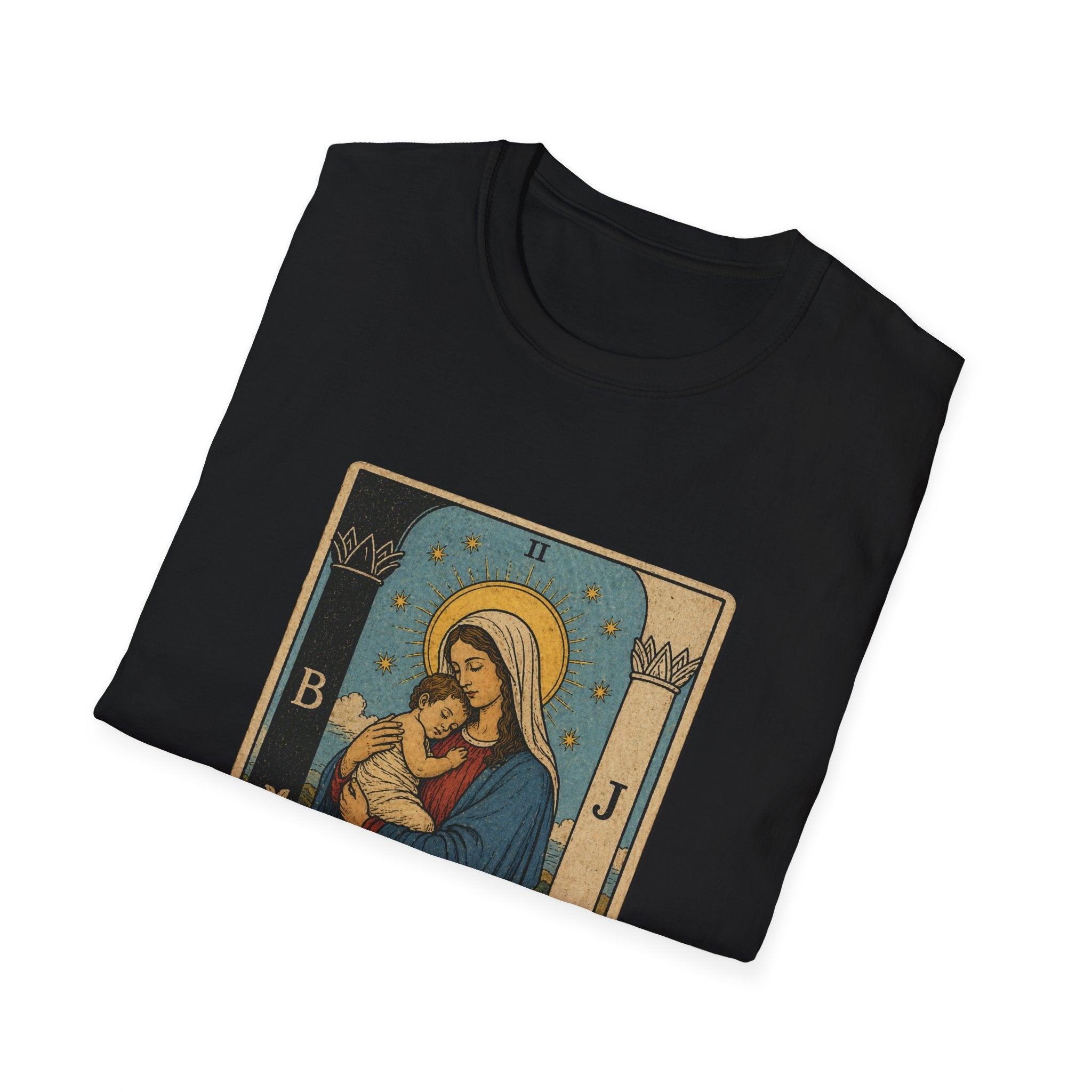 Holy mother mary vintage catholic art icon with baby jesus T-Shirt