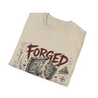 Forged Through Trial Christian Warrior Shield Iron Sharpens Iron Bible Verse Faith T-Shirt