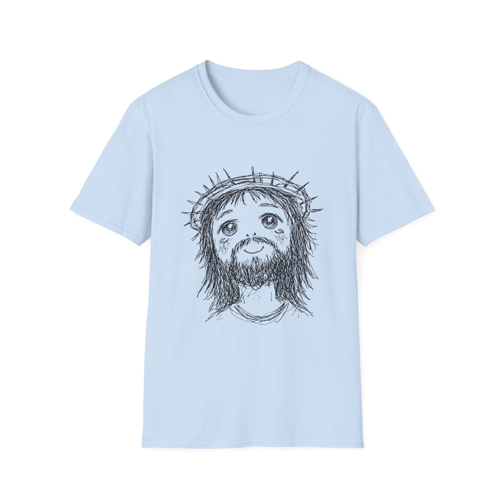 Cute jesus with crown of thorns kawaii christian faith anime style T-Shirt