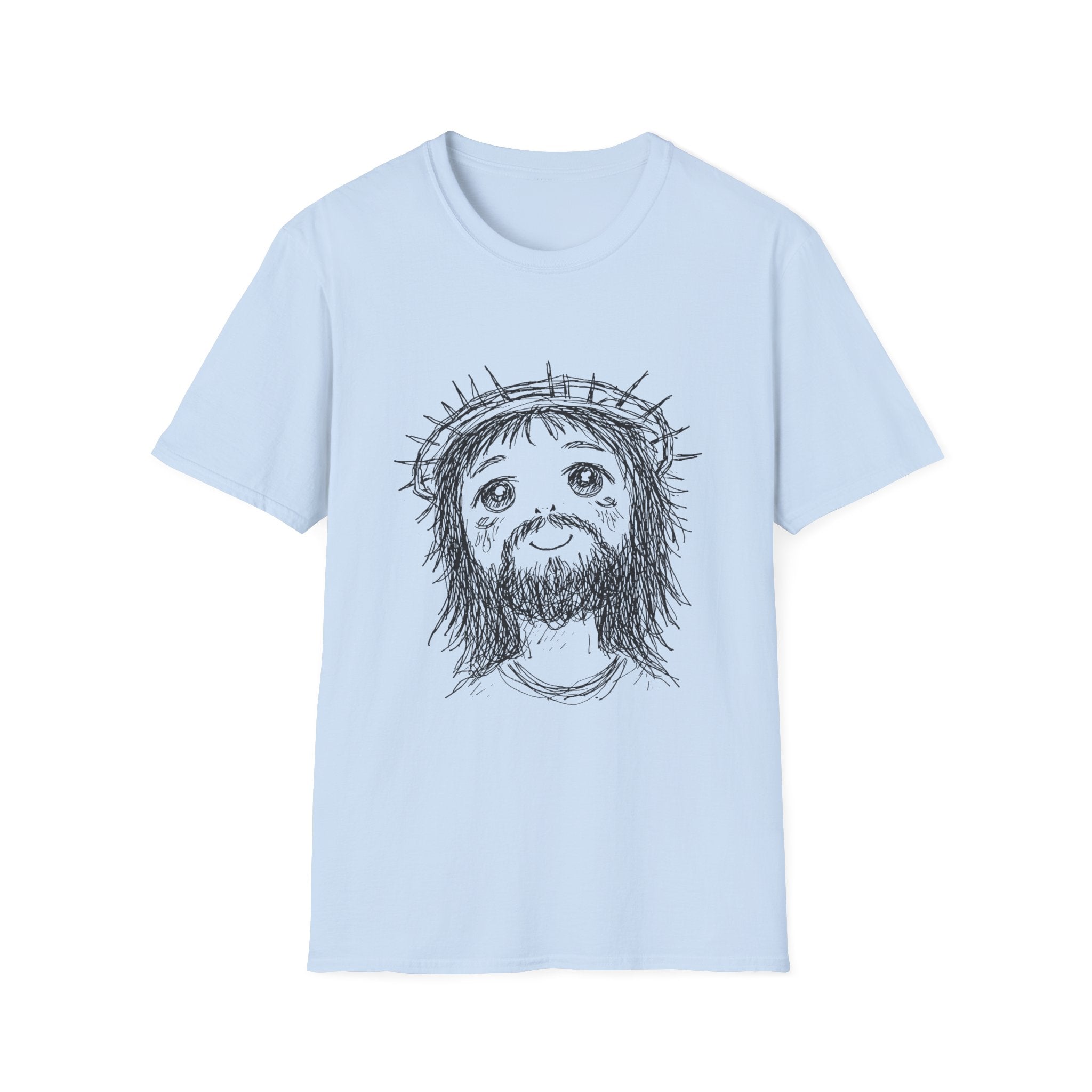 Cute jesus with crown of thorns kawaii christian faith anime style T-Shirt