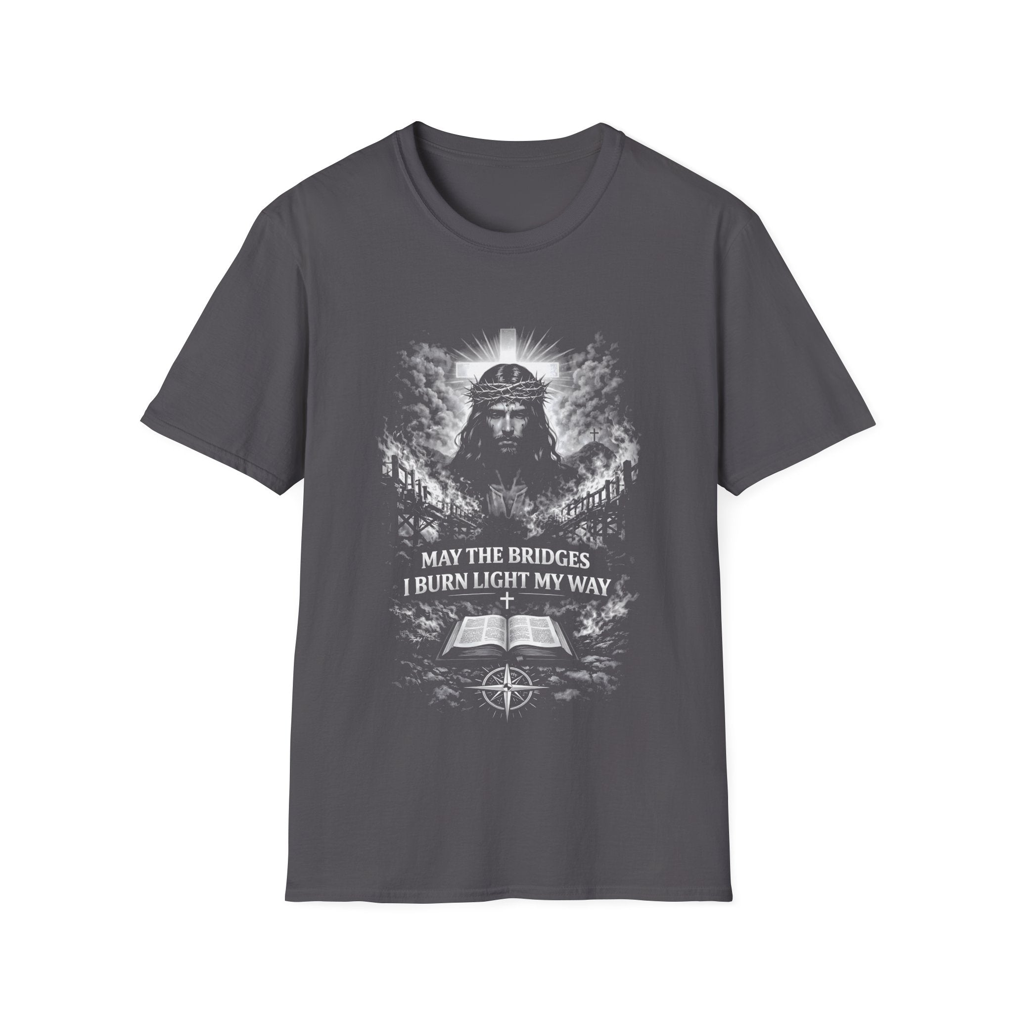 May the bridges i burn light my way jesus cross bible compass christian faith T-Shirt