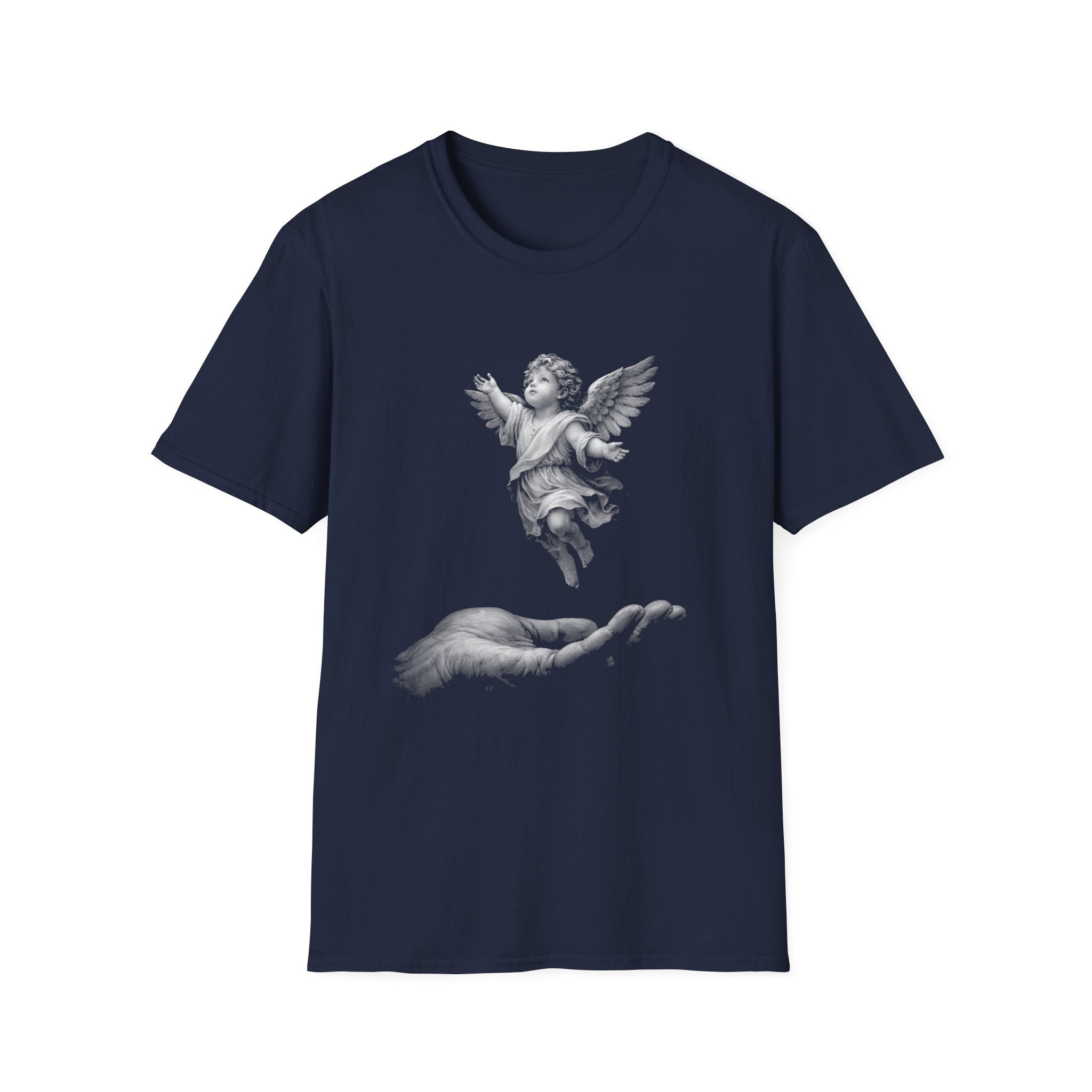 Guardian angel in gods hand spiritual christian memorial baby angel protection from above T-Shirt