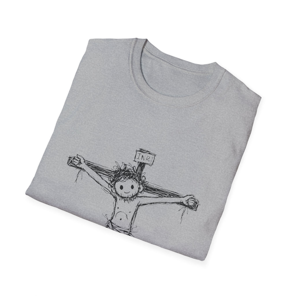 Inri cute jesus on the cross hand drawn christian faith easter good friday catholic bible T-Shirt