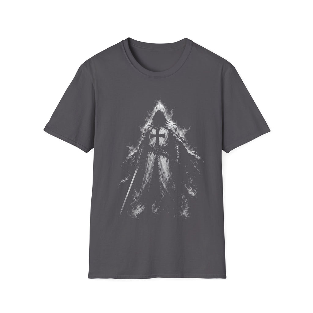 Dark Crusader Knight Templar Warrior With Sword Medieval Holy Cross Armor