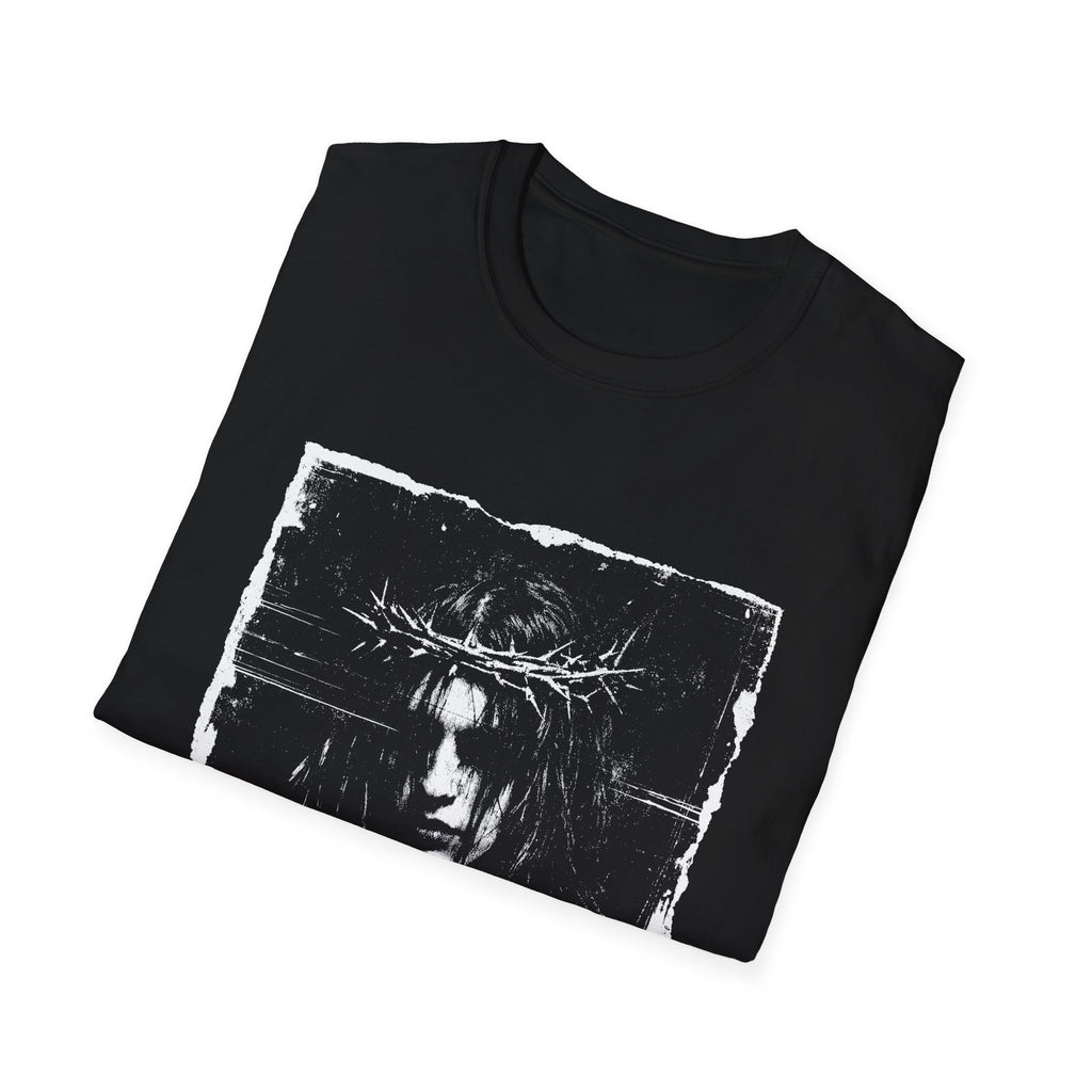 Crown of thorns gothic rock messiah dark grunge portrait alternative metal T-Shirt
