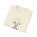 Medieval Crusader Knight Kneeling In Prayer At Cross Christian Warrior Faith T-Shirt