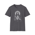 sacred heart of jesus christ with holy bible catholic christian religious image of jesus T-Shirt