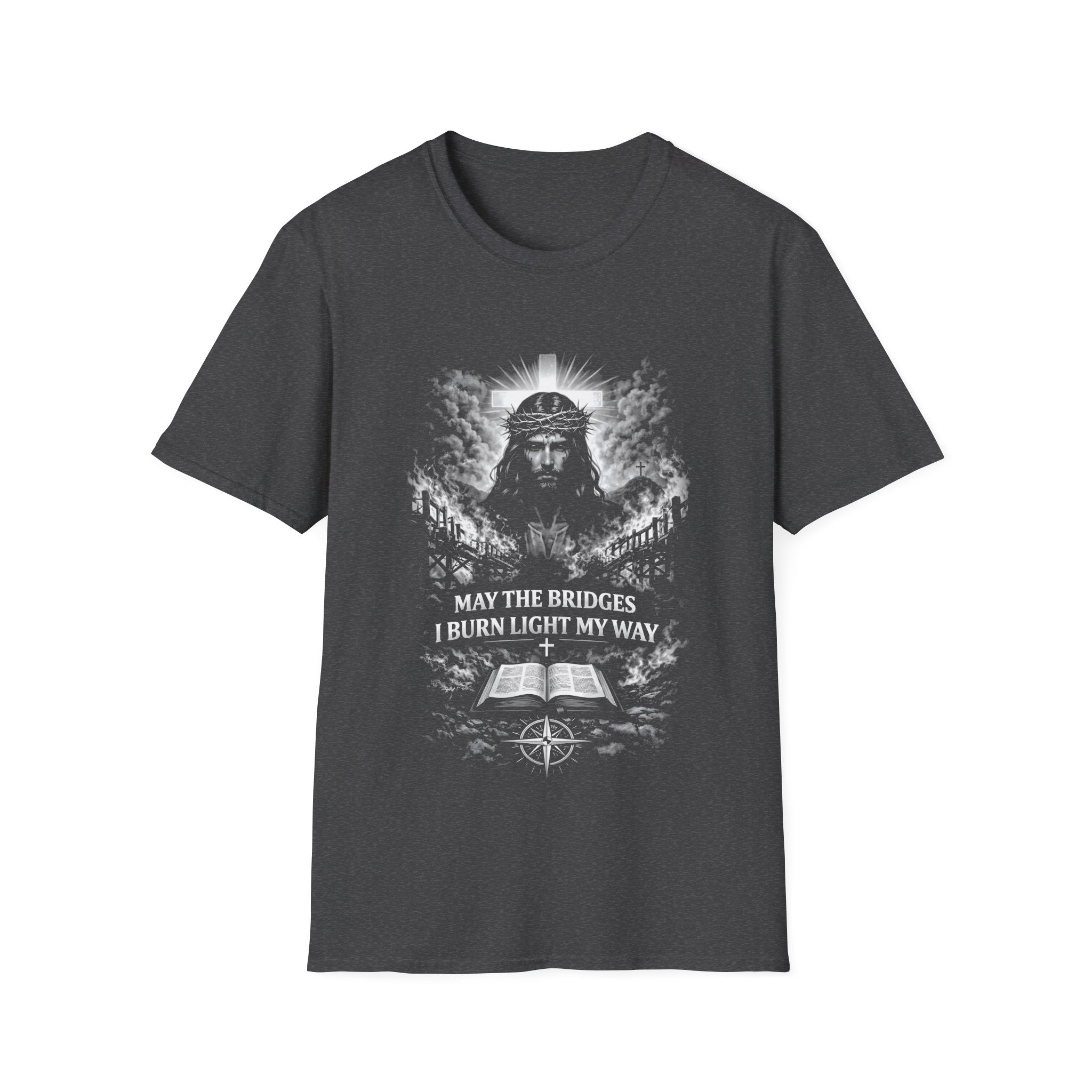 May the bridges i burn light my way jesus cross bible compass christian faith T-Shirt