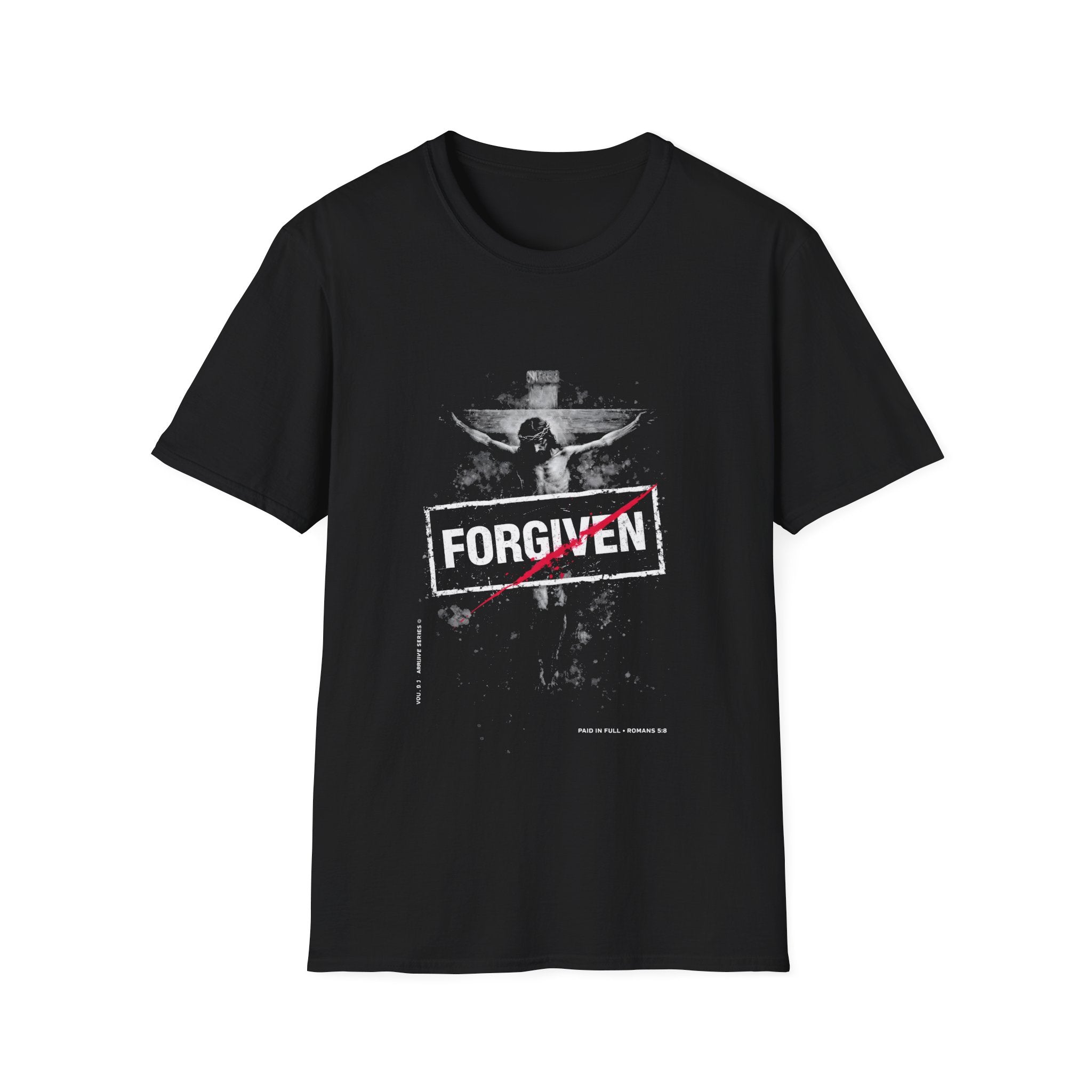 Forgiven jesus on the cross paid in full romans 5 8 christian faith easter salvation reminder T-Shirt