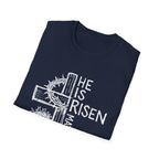 He is risen matthew 28 6 cute christian easter resurrection cross crown of thorns T-Shirt