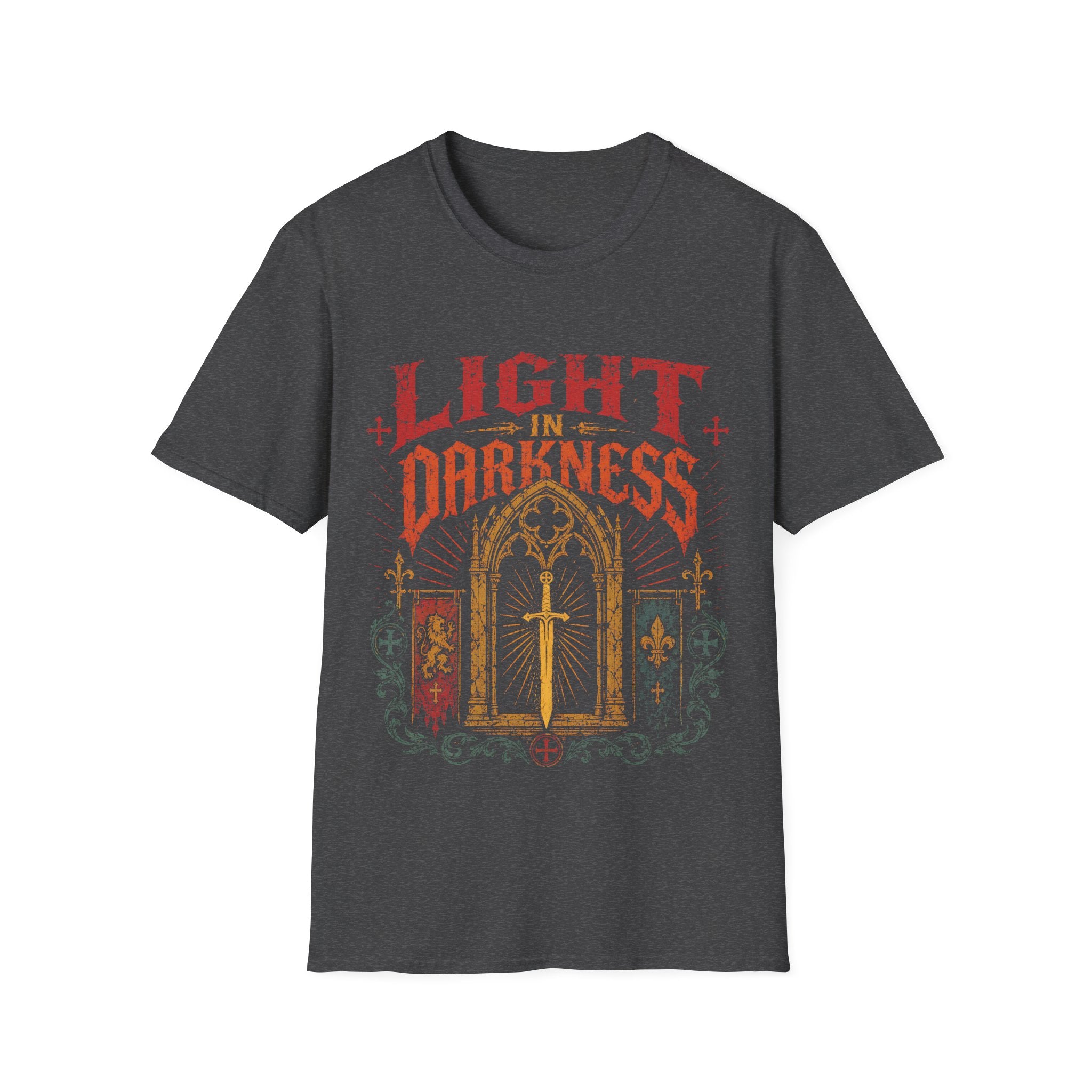 Light In Darkness Medieval Sword Faith Symbol