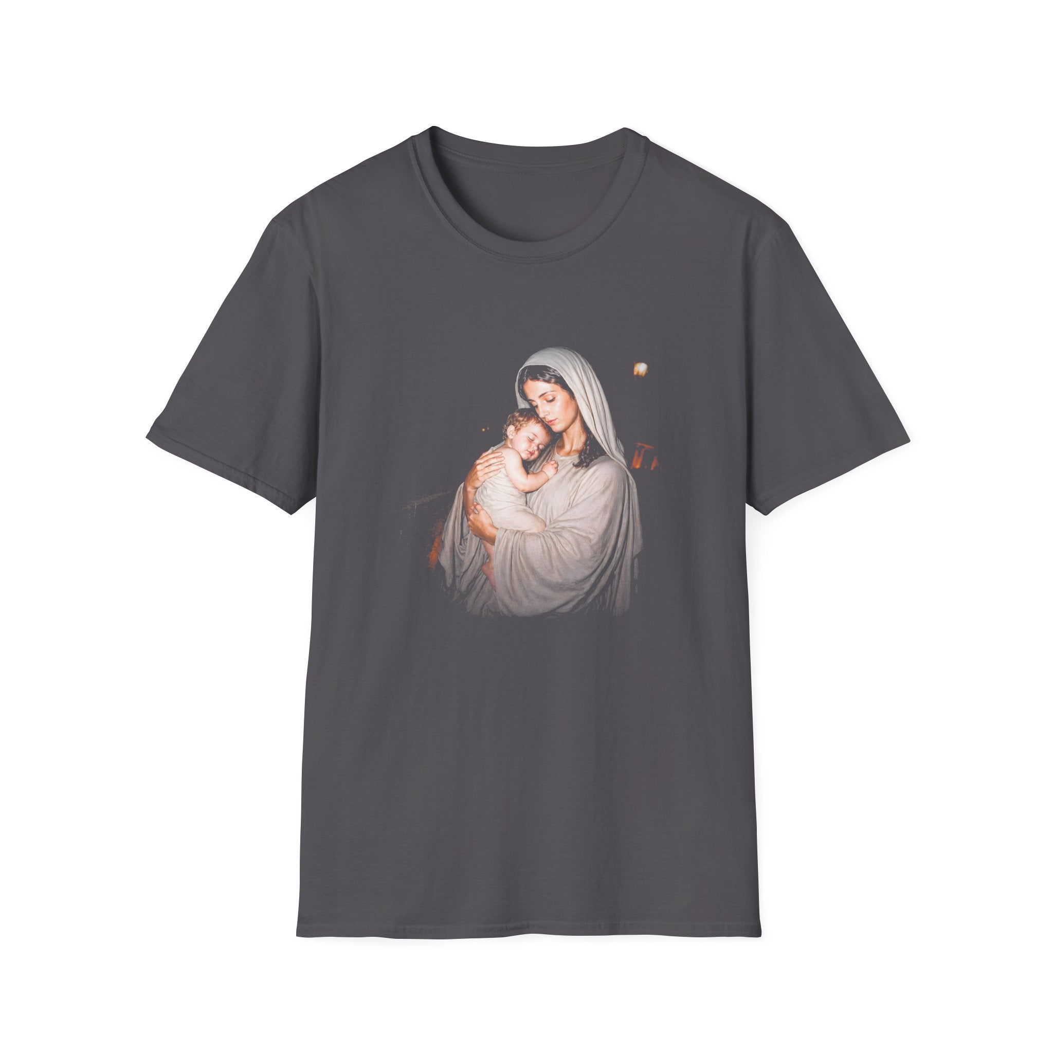 Virgin mary with baby jesus holy mother and child christian catholic faith christmas nativity scene T-Shirt
