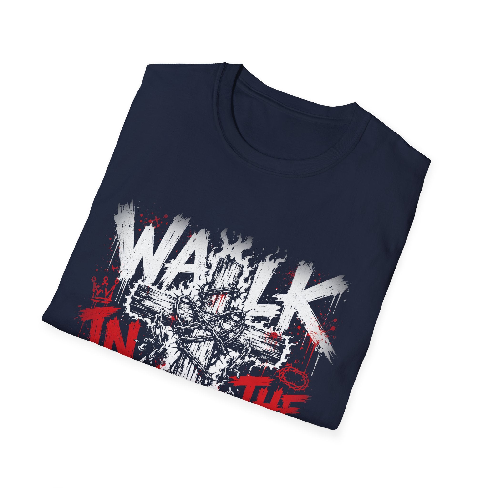 Walk In The Light Christian Cross Art Jesus Faith Spiritual Warfare Scripture Inspired T-Shirt