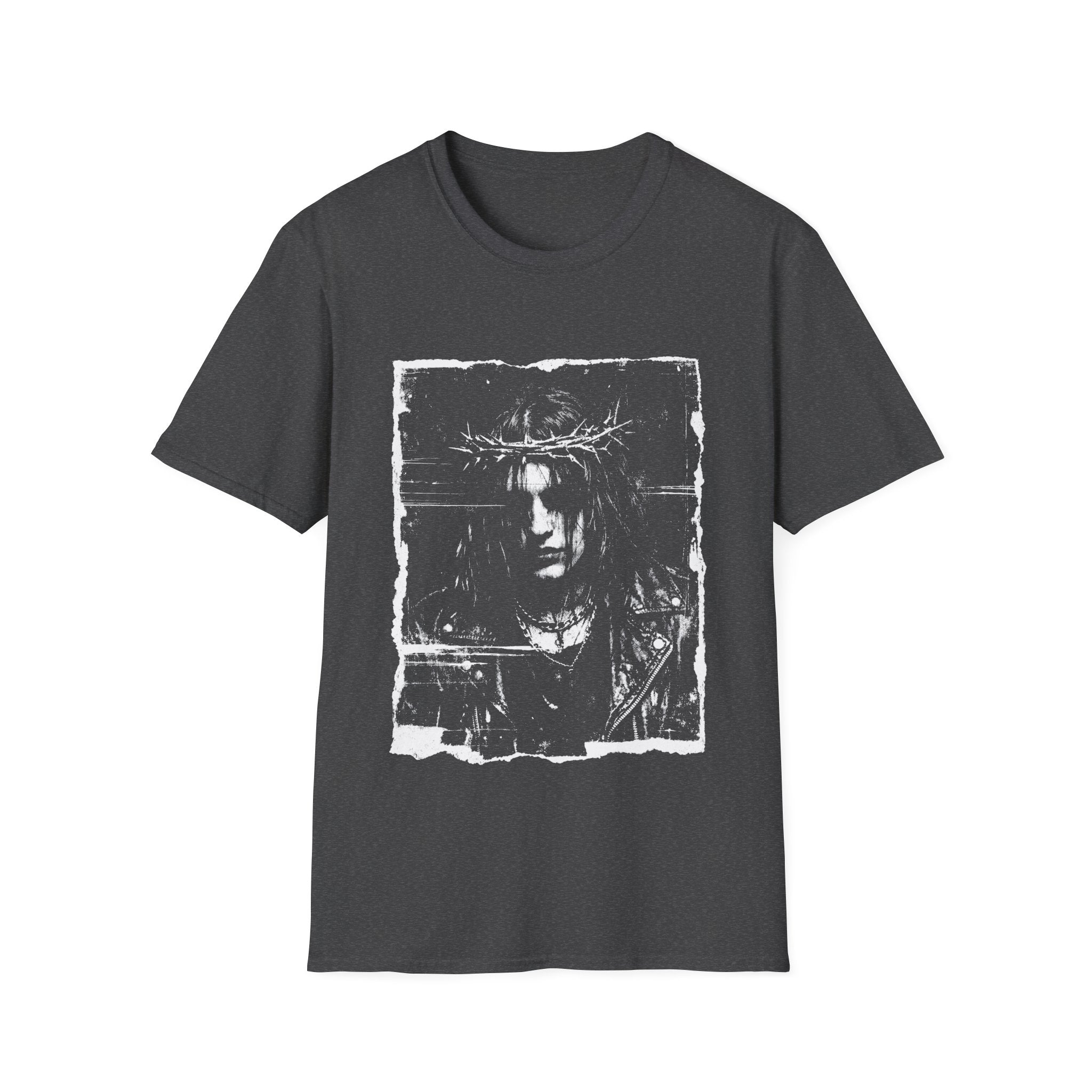 Crown of thorns gothic rock messiah dark grunge portrait alternative metal T-Shirt