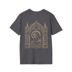 BACKPRINT Gothic Sacred Christ Portrait In Ornate Cathedral Arch Christian Religious Icon T-Shirt