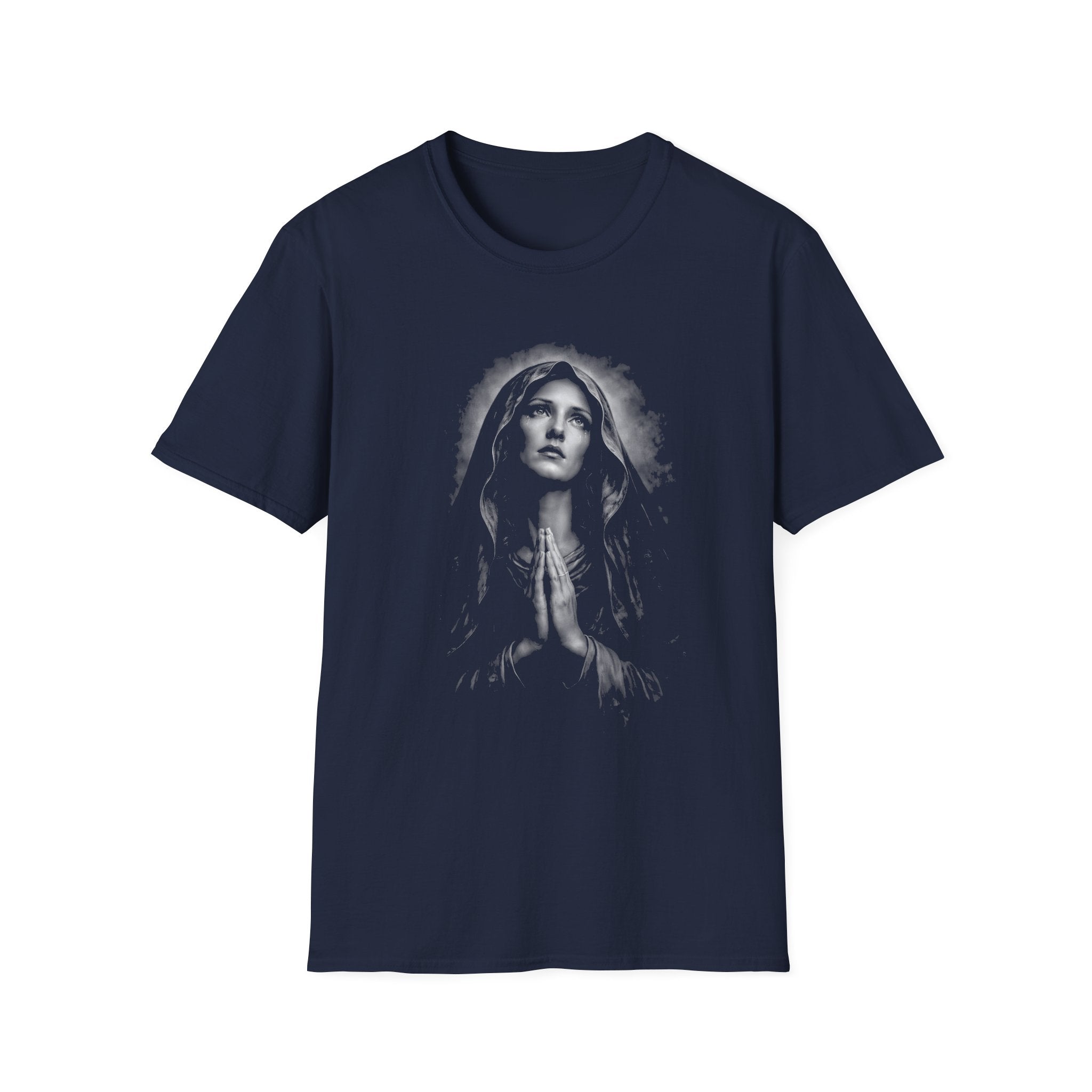 praying virgin mary artwork holy mother of god catholic faith christian prayer spiritual religious art for believers T-Shirt