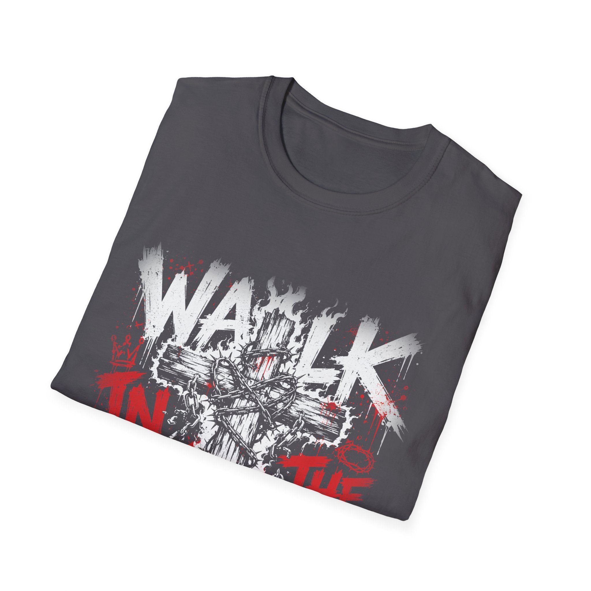 Walk In The Light Christian Cross Art Jesus Faith Spiritual Warfare Scripture Inspired T-Shirt