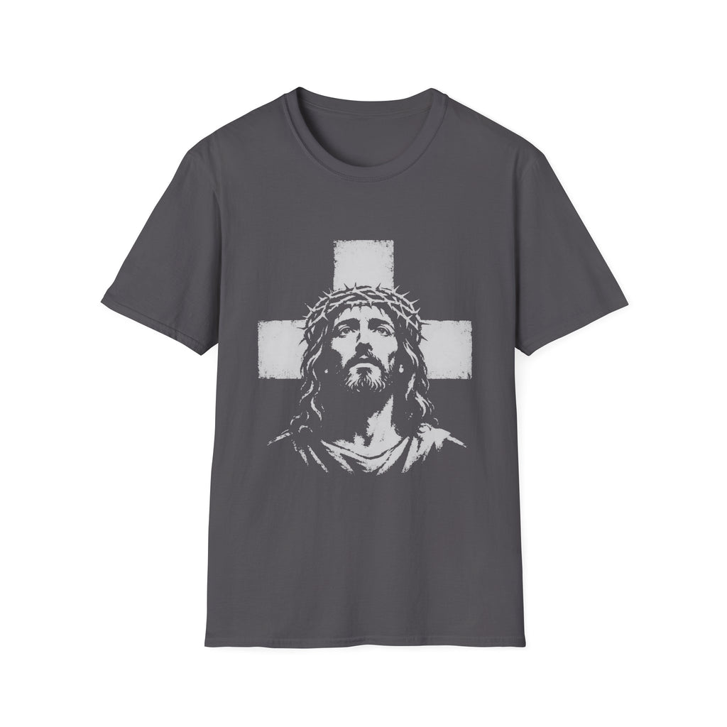 Jesus Christ With Crown Of Thorns And Cross Christian Faith Easter Good Friday Religious T-Shirt
