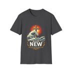 Made new baptized in christ cross and crashing ocean waves renewal T-Shirt