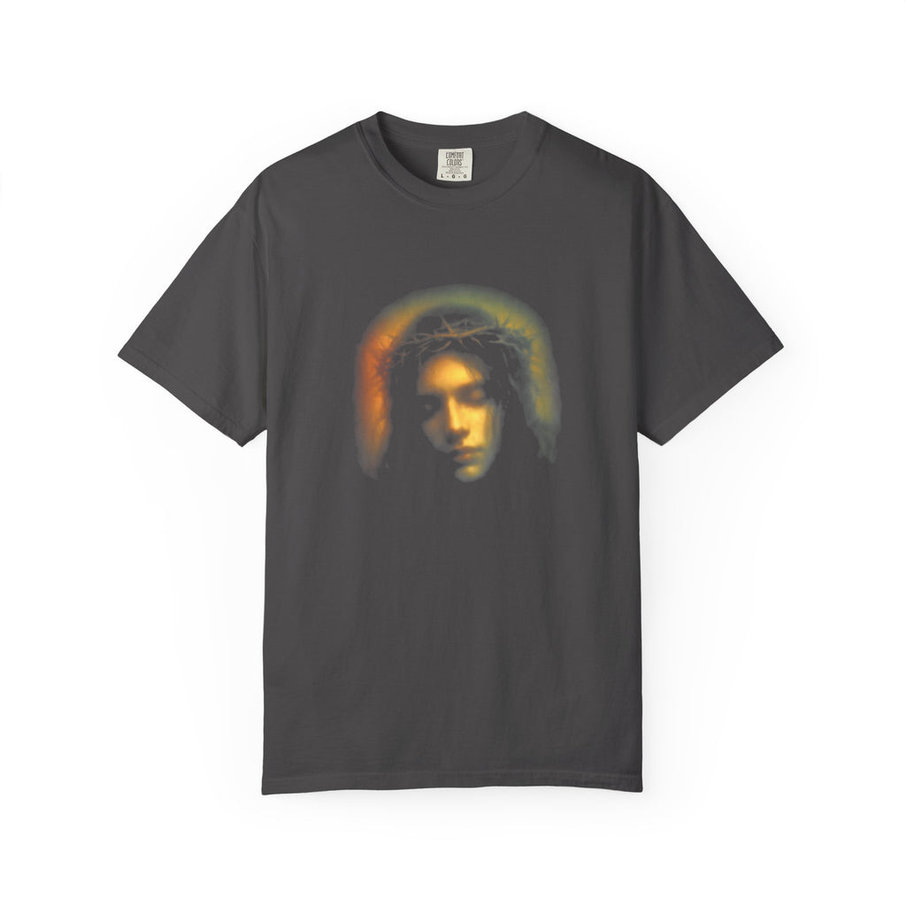 Suffering jesus with crown of thorns holy passion christian faith reflection
