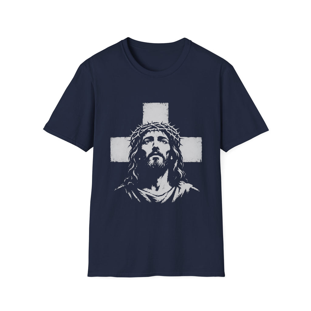 Jesus Christ With Crown Of Thorns And Cross Christian Faith Easter Good Friday Religious T-Shirt