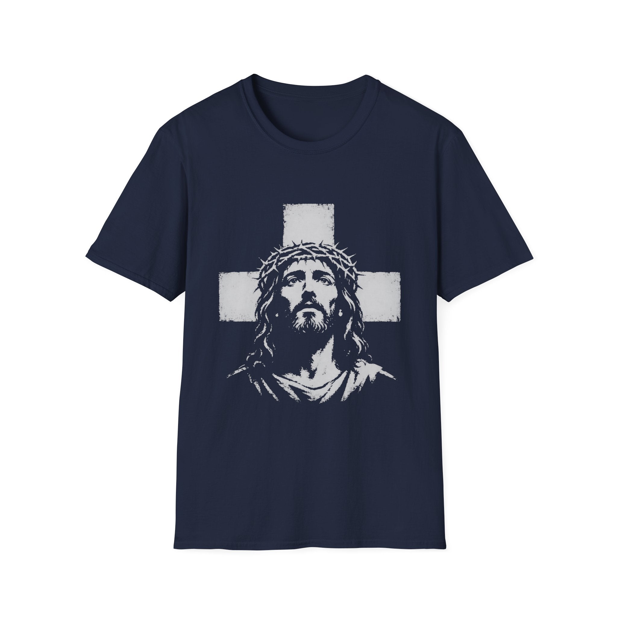 Jesus Christ With Crown Of Thorns And Cross Christian Faith Easter Good Friday Religious T-Shirt