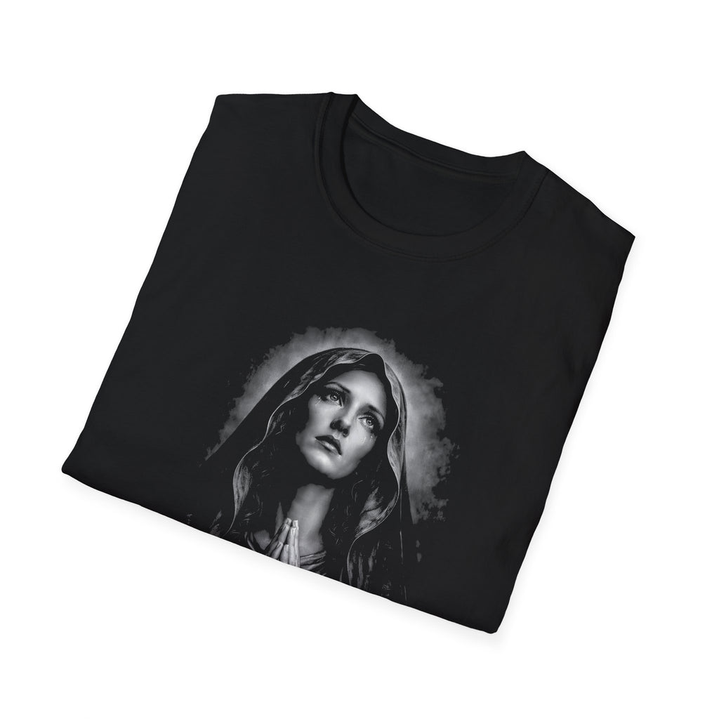 praying virgin mary artwork holy mother of god catholic faith christian prayer spiritual religious art for believers T-Shirt