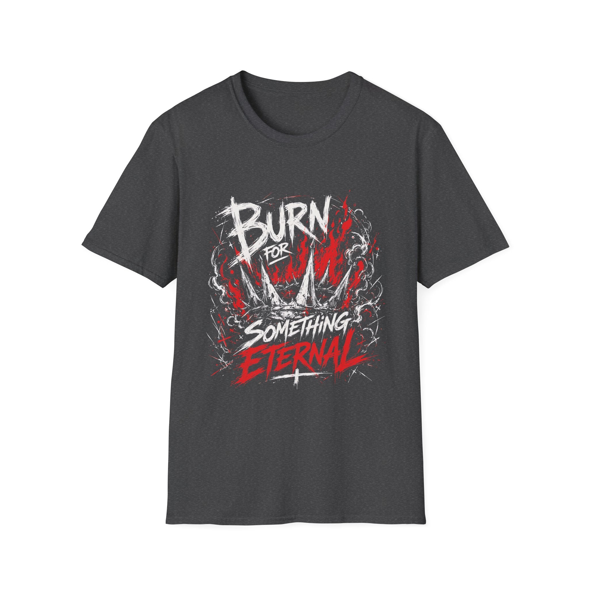 Burn For Something Eternal Christian Faith Fire Crown Of Thorns Revival T-Shirt