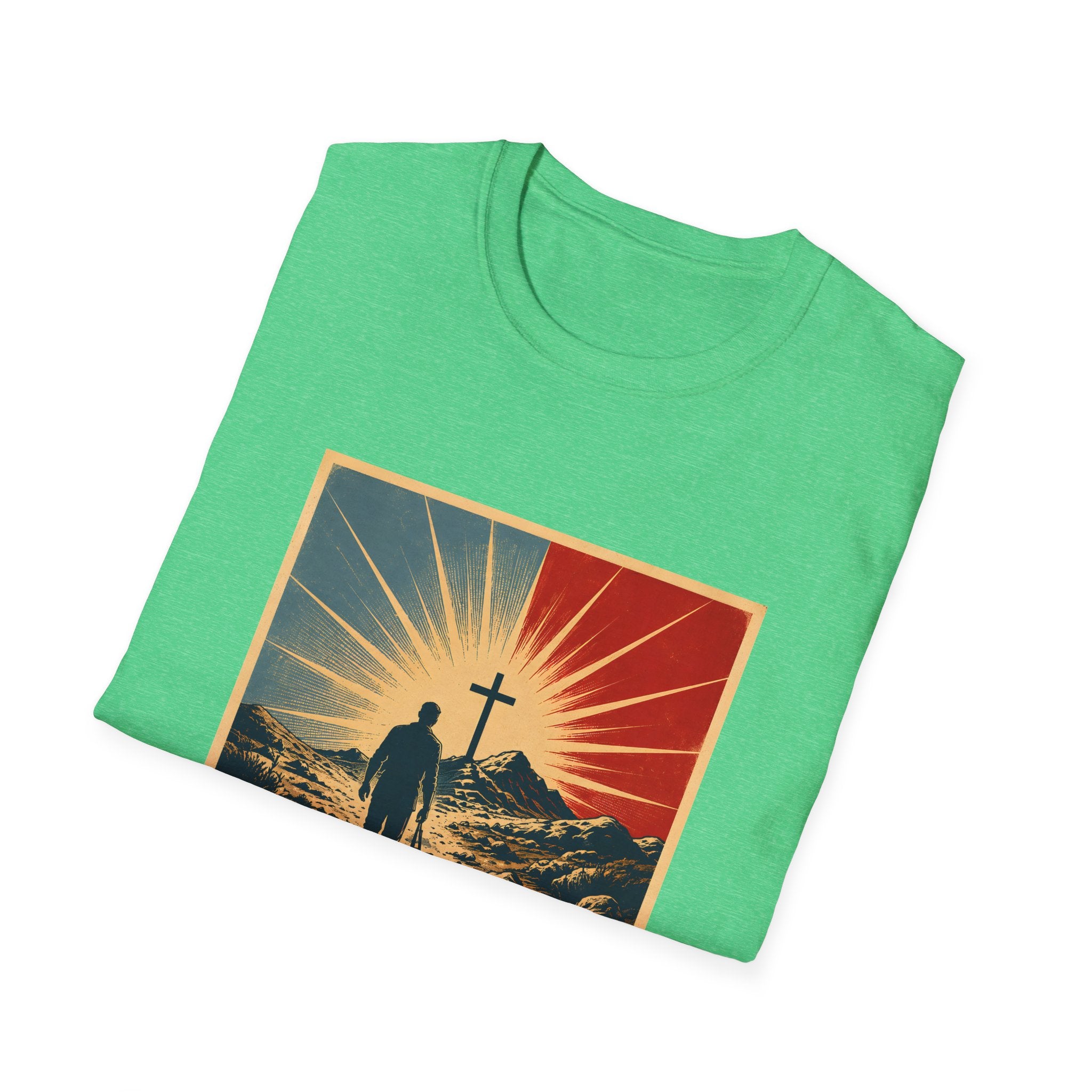 Walk By Faith Not By Sight Christian Cross Sunset Bible Verse Inspirational T-Shirt
