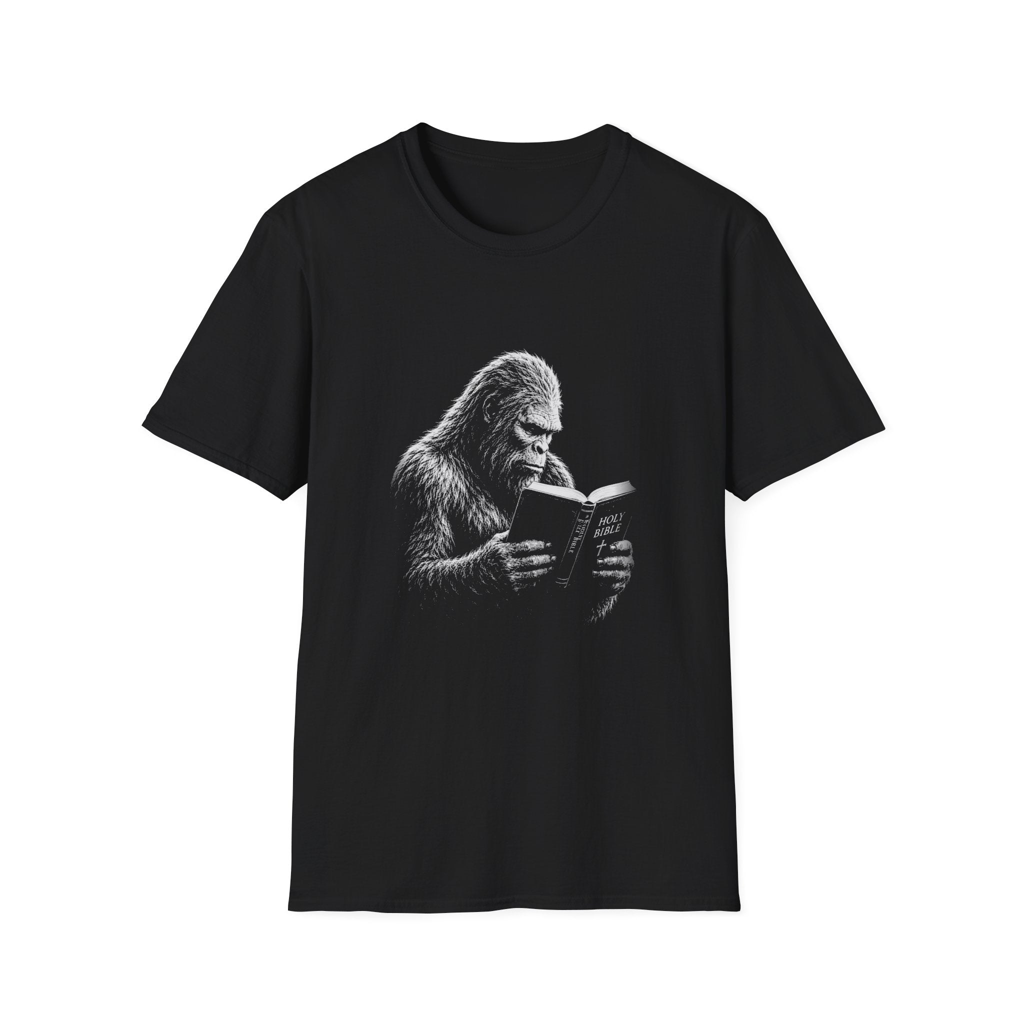 Holy Bible Reading Bigfoot Sasquatch Christian Faith Funny Religious T-Shirt